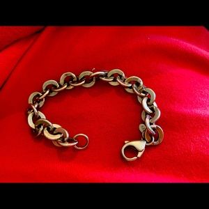 Milor Italy bracelet bangle chain link silver bronze stamped